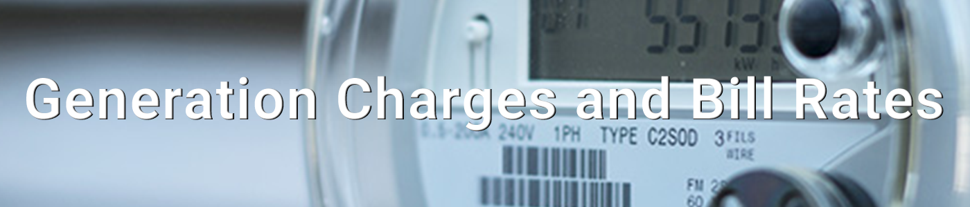 Generation Charges and Bill Rates